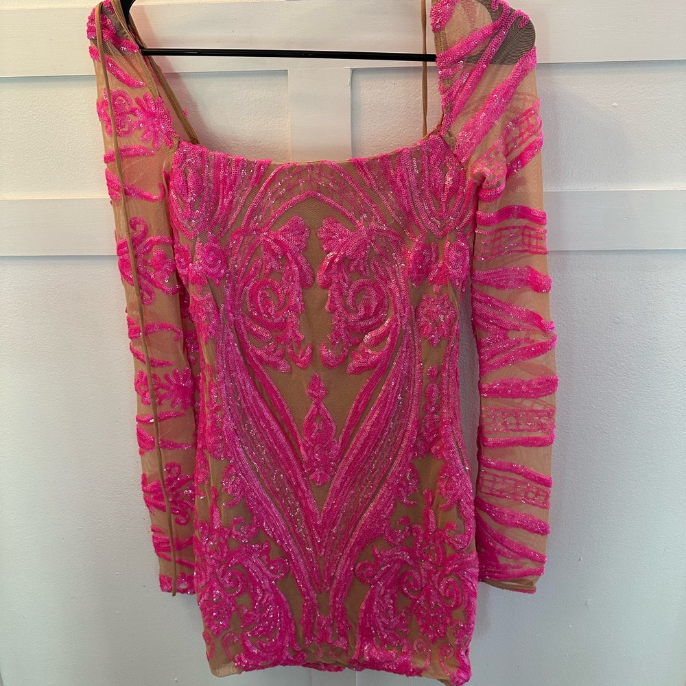 Lucy in the Sky Pink and Gold Dress